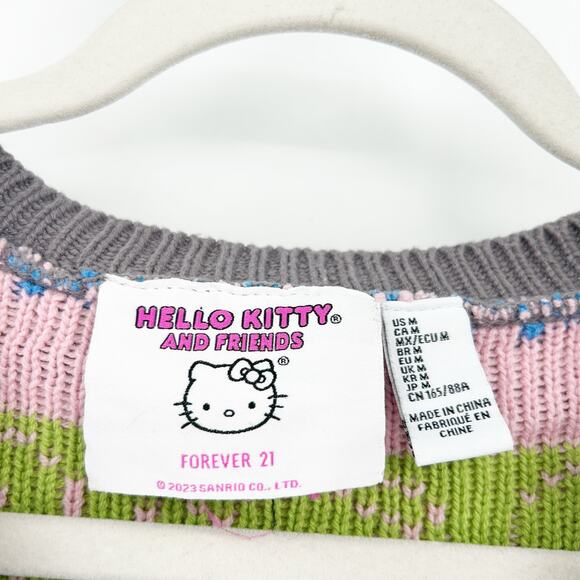 Forever 21 x Hello Kitty Womens Kidcore Sanrio Keroppi Cropped Sweater Vest M - Picture 4 of 5